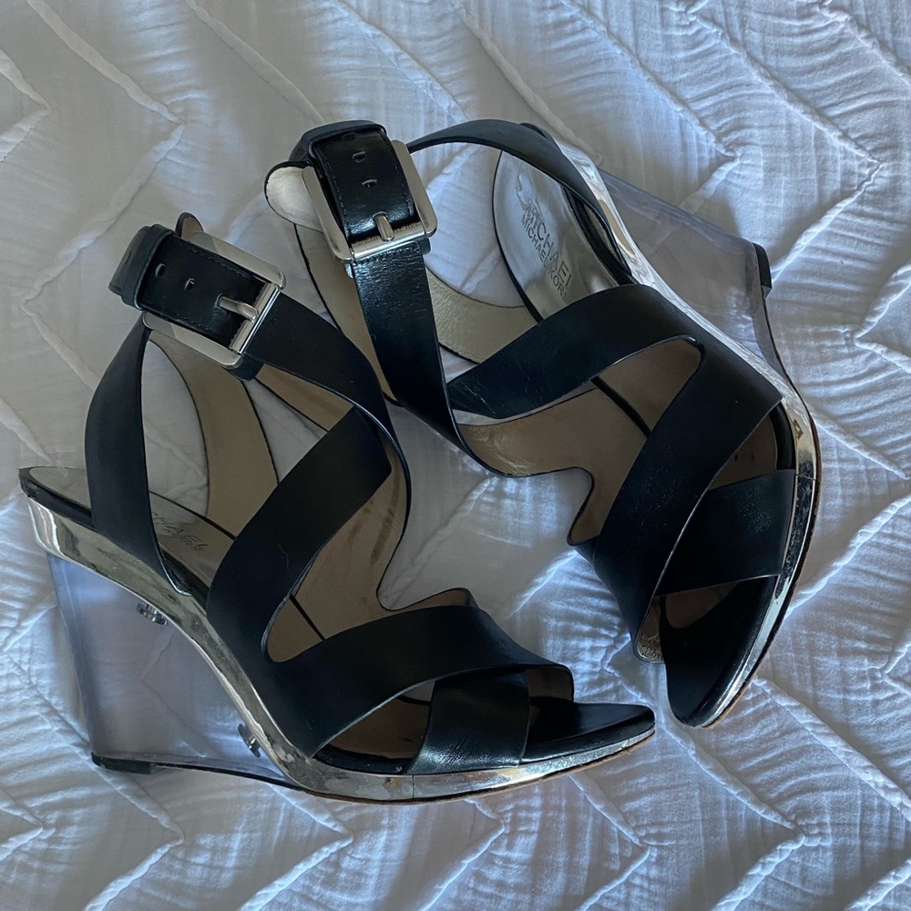 Michael Kors Cross Strap Leather Sandal